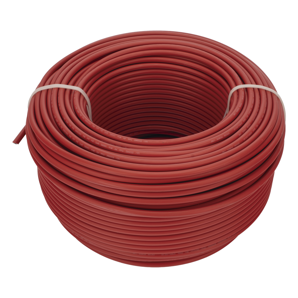 Cable Fotovoltaico Rojo/ Cobre Estañado / 4 mm² (12 AWG) / 2000V / Rollo de 100 m / / UL 4703 y TUV