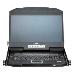 KVM Switch LCD 18.5" (7.3 in) | Consola Dual Rail 1U | 4 Puertos USB HDMI | Multi-View Quad-PiP-PbP-PoP | Resolución 1920x1200 @ 60Hz | Cascada 2 Niveles 16 Computadoras | Boundless Switching | Video DynaSync | EDID Expert | Consola Externa HD