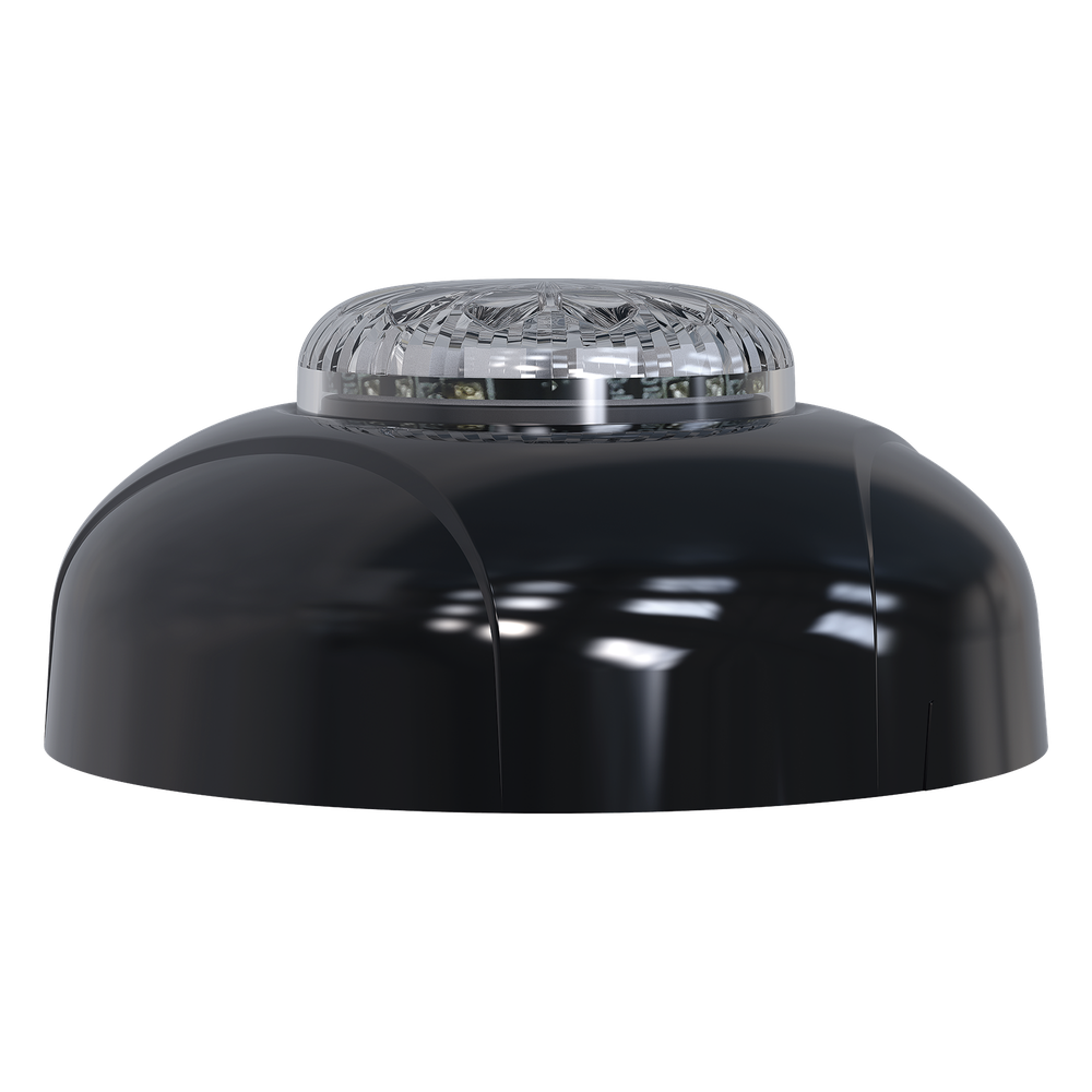 Estrobo Oculto de 12 LED, Rojo/Azul, Lente Transparente, Bisel Negro