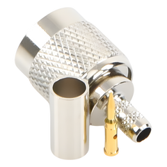 Conector TNC Macho de Anillo Plegable para Cables RG-58/U, LMR-195, Níquel/ Oro/ Delrin.