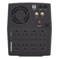 UPS de 1500 VA/900 W, Topología Línea Interactiva, Entrada 120 Vca NEMA 5-15P, y 8 Salidas NEMA 5-15R, Con Regulador de Voltaje (AVR)