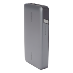Power Bank de 25000mAh | 3 Salidas 145W Max. | USB-A + 2 USB-C | PD 3.0, QC3.0 | FCP | SCP | Pantalla Inteligente | Carcasa Ignifuga | Color Gris | Incluye Cable USB de 50cm | Carga tu Laptop de Manera Segura.