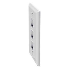Placa de Pared Vertical, Salida Para 3 Puertos Keystone, Color Blanco