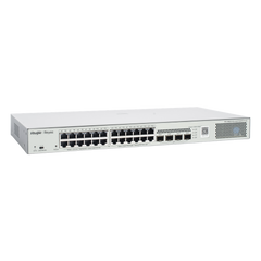 Switch Administrable L2 PoE+ hasta 370W, 24 Puertos Eth 1G, 4 puertos SFP 1G, Administración Remota en la Nube.