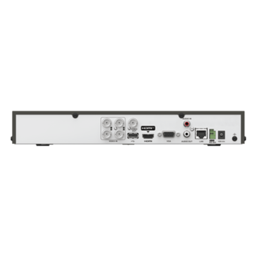 DVR 4 Canales 4K TURBOHD + 4 Canales IP / 8 Megapixel (4K) / Audio Bidireccional por Coaxitron / ACUSENSE  / 1 Bahía de Disco Duro / Salida de Video en Full HD / H.265+
