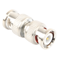 Adaptador tipo barril para 75 Ohm, de conector BNC macho a BNC macho, Níquel/ Oro/ Teflón.