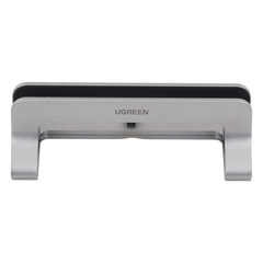Soporte Vertical para Laptop / Adecuado para escritorio / Anchura Ajustable (12-26mm) / Amplia compatibilidad / Anti-Arañazos / Anti-Deslizante /Ajustable Mediante Tornillos / Color Plata / Aluminio + Silicona