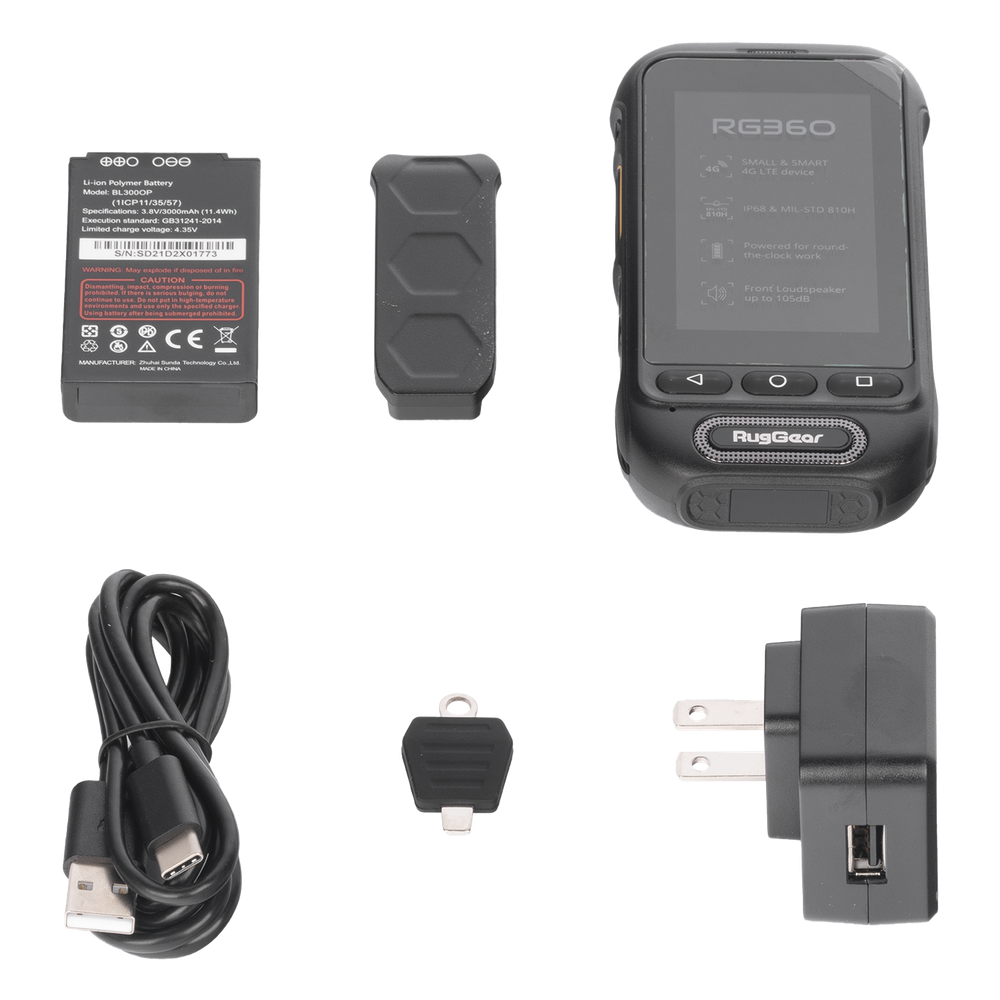 Radio PoC LTE RugGear RG360 / Altavoz 2W 105 dB / 3GPP Mission-Critical PTT / IP68 y MIL-STD-810H / Batería Extraíble 3000 mAh / 197 g / Multi APN