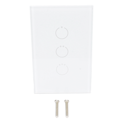 (ZWAVE) Interruptor On/Off panel táctil touch inalámbrico Zwave Plus 3 botones. Compatible con Hubitat HC8, Álula  M2M, otro