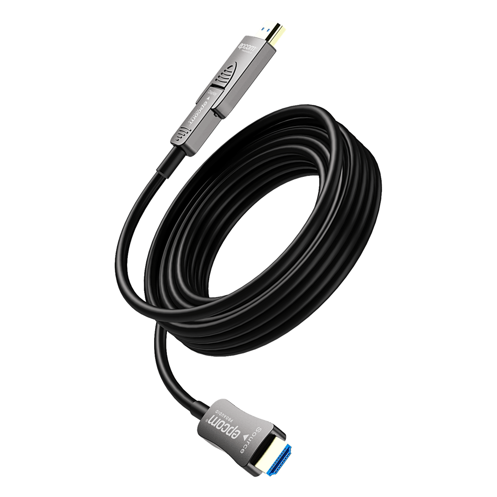 Cable HDMI Óptico Activo| 4K Real | 20 m | 18 Gbps | 4K@60Hz 4:4:4 | HDMI 2.0b | HDCP 2.2 | HDR | ARC | Conector RX Desmontable | Plug and Play