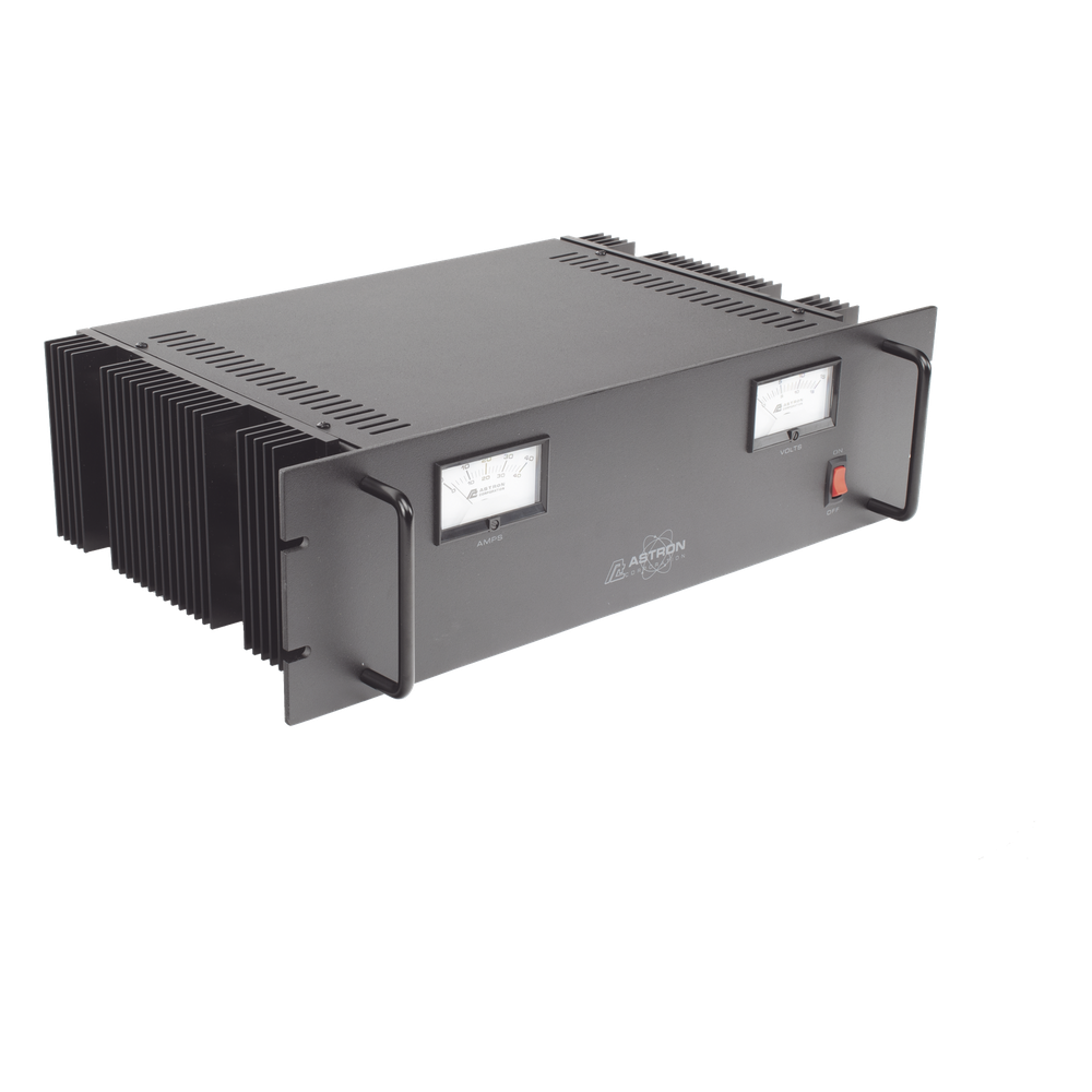 Fuente de poder  13.8Vcc, 35A, lineal regulada con circuito cargador de baterías, para instalación en rack