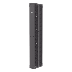 Organizador Vertical PatchRunner™, Doble (Frontal y Posterior), Para Rack Abierto de 45 Unidades, 8in de Ancho, Color Negro