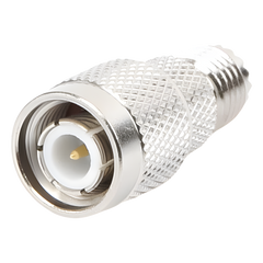 Adaptador en Línea de Conector Mini-UHF Hembra a TNC Macho, Níquel/ Oro/ Teflón.