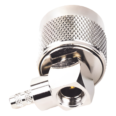Conector N Macho en A/R de Anillo Plegable para Cables LP-195, LP-142, RG-58/U, RG-142/U, Niquel/ Oro/ Teflón.