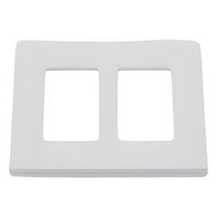 Placa de pared de 2 espacios sin tornillos visibles en acabado Snow satinado, compatible con atenuadores e interruptores Lutron Maestro, Diva, Claro y controles Pico