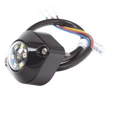 Estrobo Oculto de 6 LED, Ambar/Blanco, Lente Transparente, Bisel Negro