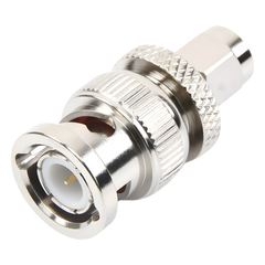 Adaptador en Línea de Conector SMA Macho a BNC Macho, Níquel/ Oro/ Teflón.