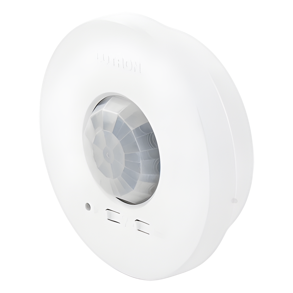 Sensor de ocupación y vacancia inalámbrico de techo, PIR 360°, cobertura de 30.2 a 62.4 m², a batería, compatible con RadioRA 2, RA2 Select, RadioRA 3 y Vive