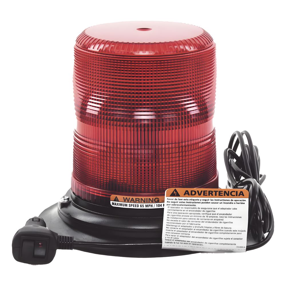 Baliza LED color rojo con montaje magnético de succión de 7" de altura