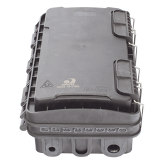Caja de Distribución de Fibra Óptica para 24 Empalmes, con 8 acopladores SC/APC simplex, Exterior IP65, Color Negro