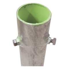 Base para Mástil Hasta 2" con Opresores, Base de 30 x 30 cm y Tubo de 50 cm Ced. 30. Galv. Inmersión.