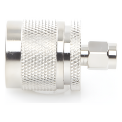 Adaptador en Línea de Conector SMA Macho a N Macho, Níquel/ Oro/ Teflón.