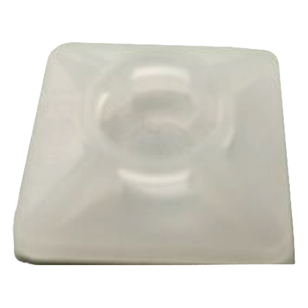 Base Autoadherible para Cinchos Práctica y Eficiente para la Organización y Fijación de Cables, Fabricada en Nylon Resistente y de Color Natural con una Medida de 19x19 mm, Paquete con 100 Piezas (4210-00001)