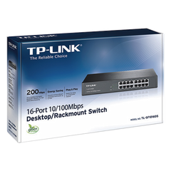 Switch no administrable de 16 puertos 10/100 Mbps de escritorio y para montaje en rack