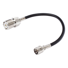 Jumper Adaptador de Conector Mini UHF Macho a UHF Hembra (SO-239), Níquel/ Oro y Plata/ Delrin.