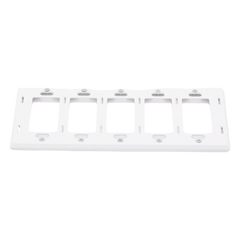 Placa de pared Claro de 5 espacios sin tornillos visibles, color blanco brillante, para atenuadores, apagadores y controles Pico Lutron