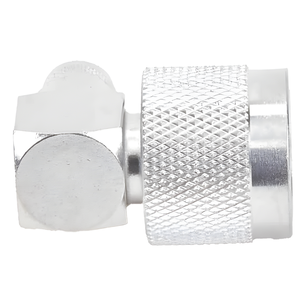 Conector N Macho en Ángulo Recto de Anillo Plegable para RG-8/U, 9913, LMR-400, Plata/ Oro/ Teflón