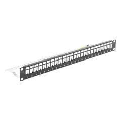 Patch Panel Modular Blindado (STP) de 24 Puertos, con Barra para Organizar Cable