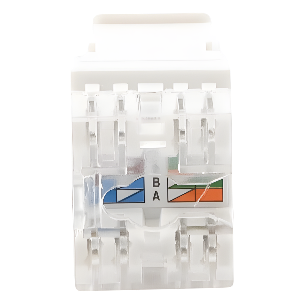 Módulo Jack Keystone Cat5e con Terminación en Ángulo 180 - Color Blanco