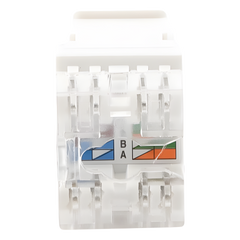 Módulo Jack Keystone Cat5e con Terminación en Ángulo 180 - Color Blanco