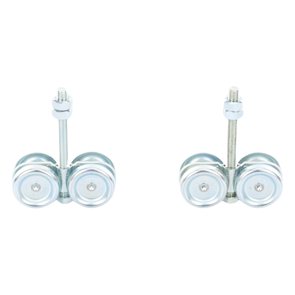 ECO KIT 4C - M / Kit de Carretillas de Cuatro Ruedas / Carga Soportada de 150 lbs / Incluye Dos Carretillas Para Puertas Colgantes