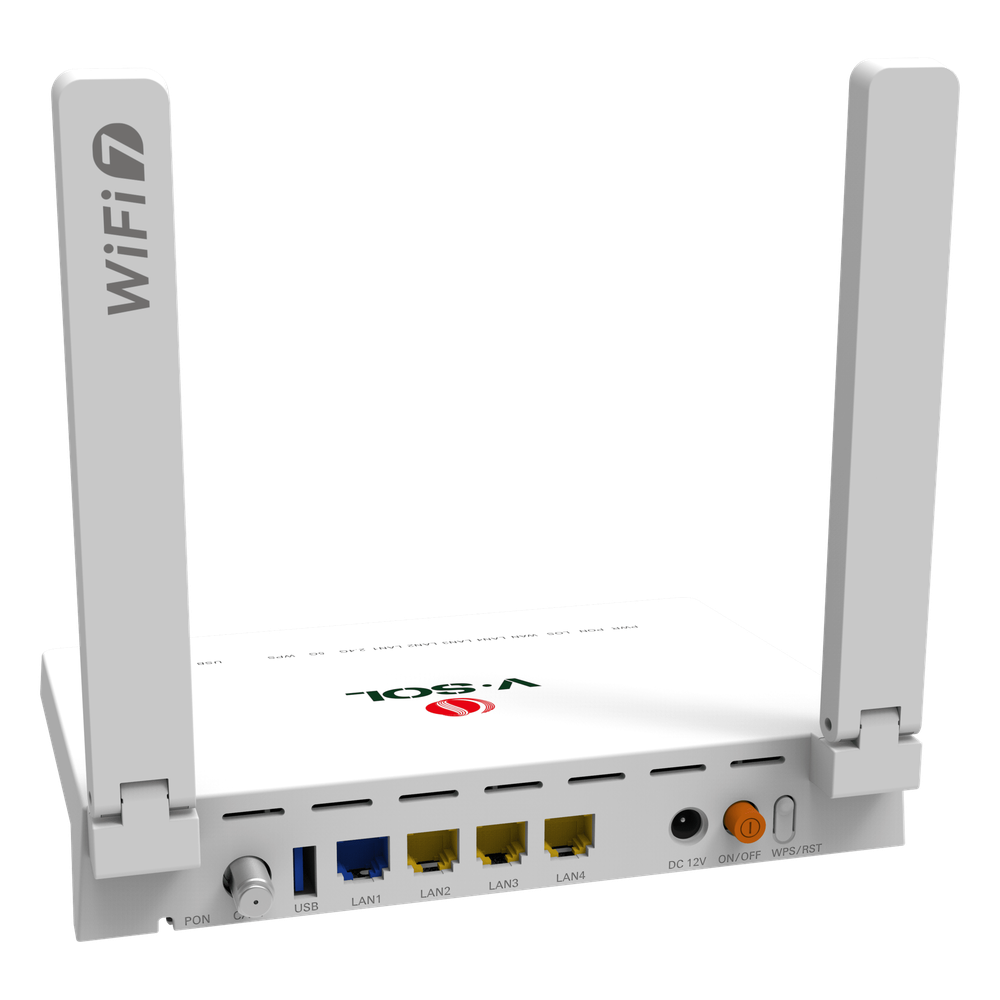 ONU GPON/EPON con Wi-Fi 7 / Puerto CATV / 1 Puerto 2.5 Gigabits/ 3 Puertos Gigabit / Puerto PON SC/UPC, Hasta 3600 Mbps