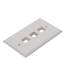 Placa de Pared de 3 Puertos, Keystone, Color Blanco