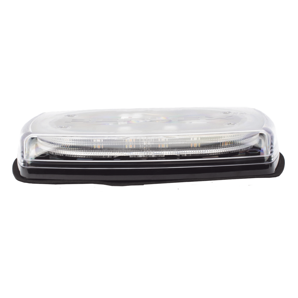 Mini torreta de 48 LED 10 Pulgadas, Ambar/Claro, Lente Transparente, Montaje Permamente Y Conexión Por Cableado