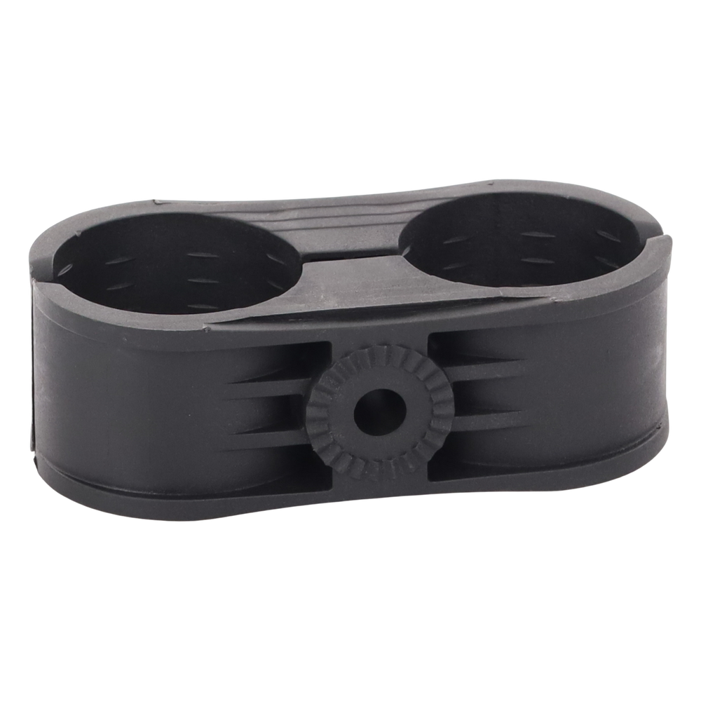 Sujetador Plástico para Cable Coaxial 1-5/8" / Doble / Montaje en Varilla Roscada 3/8" o M10 / Paquete de 10 Piezas