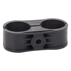 Sujetador Plástico para Cable Coaxial 1-5/8" / Doble / Montaje en Varilla Roscada 3/8" o M10 / Paquete de 10 Piezas