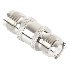 Adaptador Barril en Línea, de Conector Mini-UHF Hembra a Mini-UHF Hembra, Níquel/ Oro/ Teflón.