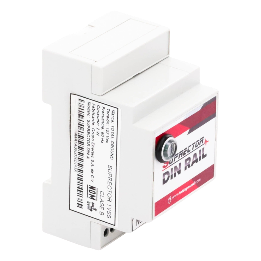 Supresor de Picos tipo Din Rail Voltaje: 127 VCA, 1 Fase, 3 Hilos.