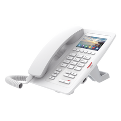 (H5W Color Blanco)Teléfono IP WiFi para Hotelería, profesional de gama alta con pantalla LCD de 3.5 pulgadas a color, 6 teclas programables para servicio rápido (Hotline) PoE