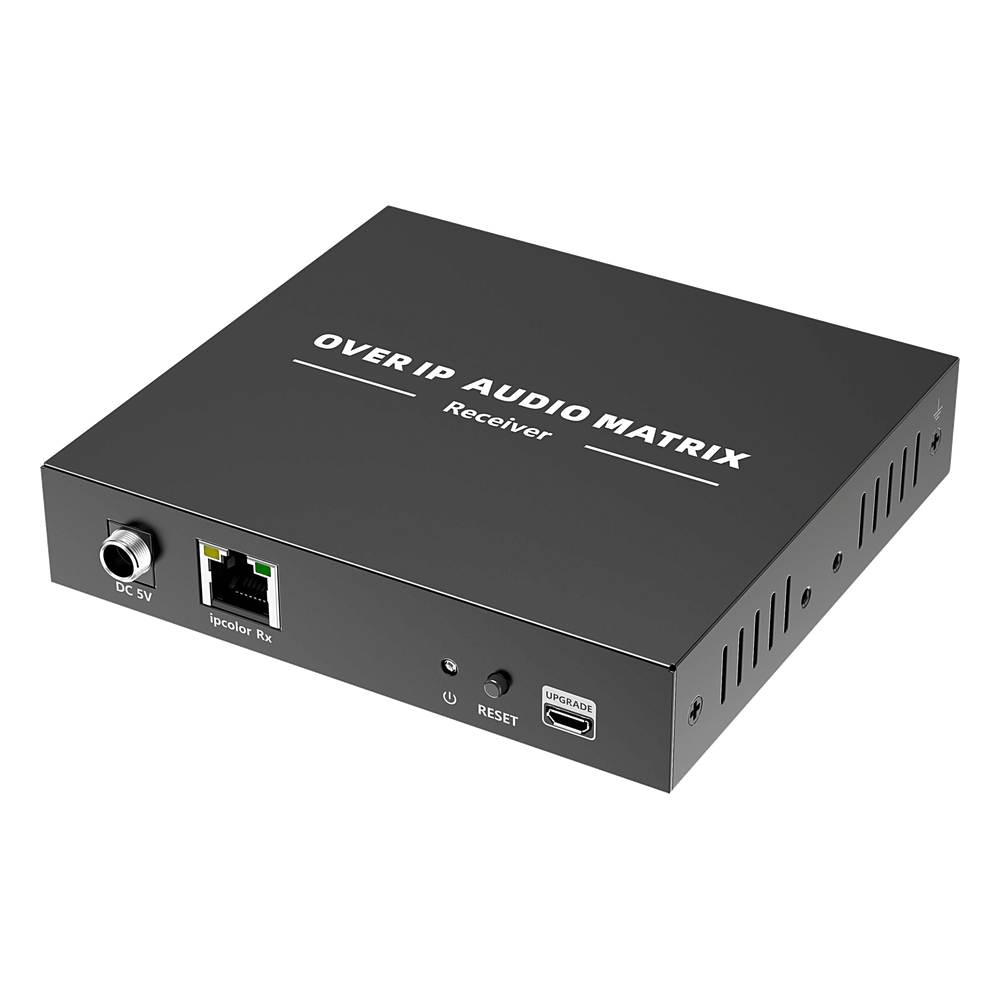 Extensor de Audio sobre IP | PCM 2.0 | 120 m | Matriz Flexible 1 a 1 / 1 a N / N a N | Interfaces Profesionales | Protección ESD | Solo Receptor
