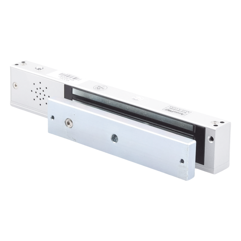 Chapa magnética 600Lb con  Buzzer de alarma de puerta mantenida abierta / LED indicador de estado /  Sensor de estado de placa/ Libre de Magnetismo Residual