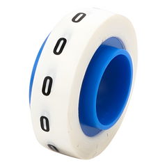 Rollo de Etiquetas Marcadoras, Pre-Impresos con el Número 0, de 2.4 Metros (7.87 Pies), Color Blanco