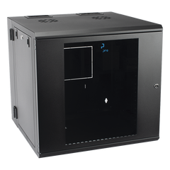 Gabinete Abatible de Pared (Con Marco Trasero) con Rack 19" de 12 Unidades. Ventana de Cristal Templado.
