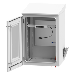 Gabinete de Exterior con Rack de 19" de 24U con Ventiladores y Termostato, Se envía el Gabinete Armado (Montaje a poste o torre se vende por separado).