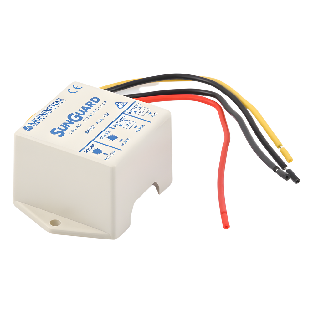 Controlador de Carga Solar PWM SunGuard 4.5 A / 12 VCC / Compensación de Temperatura / 100% Estado Sólido / -40°C a +85°C
