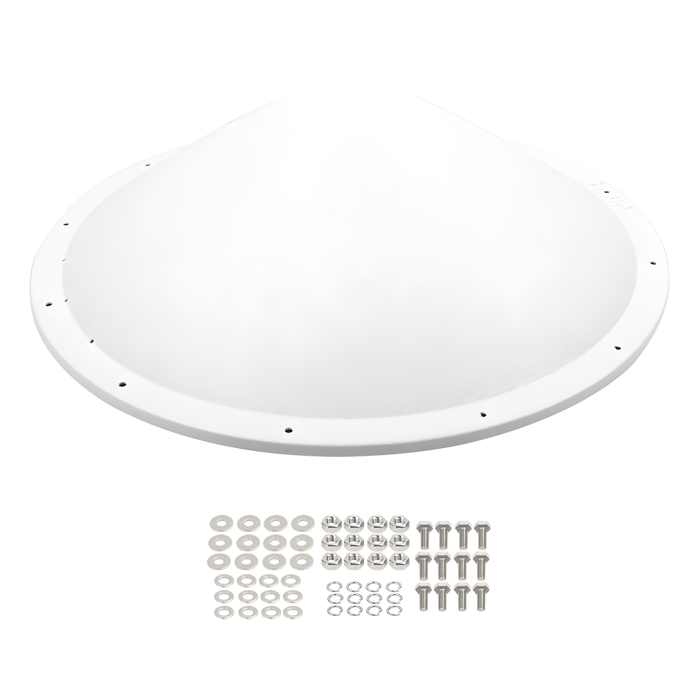 Kit de Antena y radomo, ganancia de  28 dBi, rango de frecuencia extendida (4.9 a 6.5 GHz), conectores SMA-macho inverso, incluye jumper, distancia de hasta 15 km
